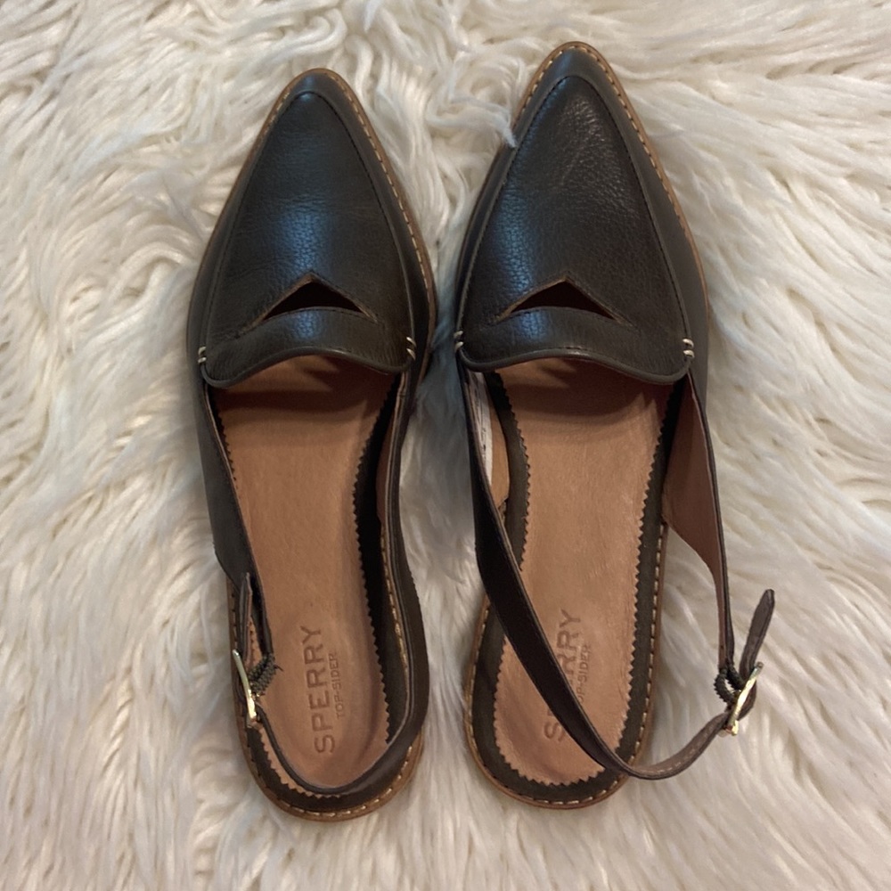 SPERRY Shoes size 7 BNWOT color dark green so beautiful leather upper - Picture 12 of 16